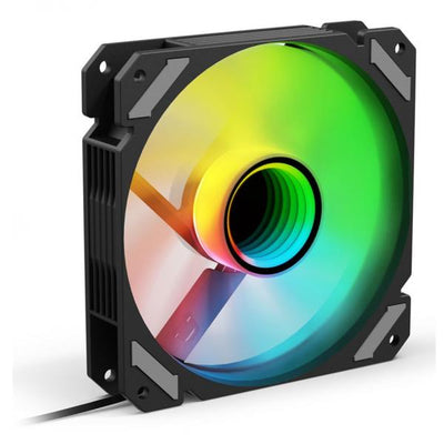 SHARKOON VENTOLA SHARK MIRROR PWM RGB REVERSE 120x120x25MM BLACK [SHARKMIRREVBLK]