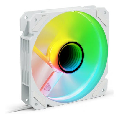 SHARKOON VENTOLA SHARK MIRROR PWM RGB REVERSE 120x120x25MM WHITE [SHARKMIRREVWH]