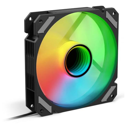 SHARKOON VENTOLA SHARK MIRROR PWM RGB 120x120x25MM BLACK [SHARKMIRBLK]