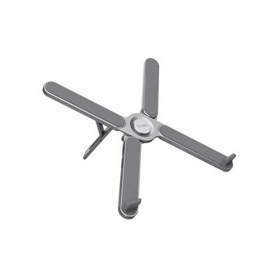 TRUST SUPPORTO/RIALZO PER LAPTOP - PIEGHEVOLE IN ALLUMINIO - MACY - GRIGIO [25647]