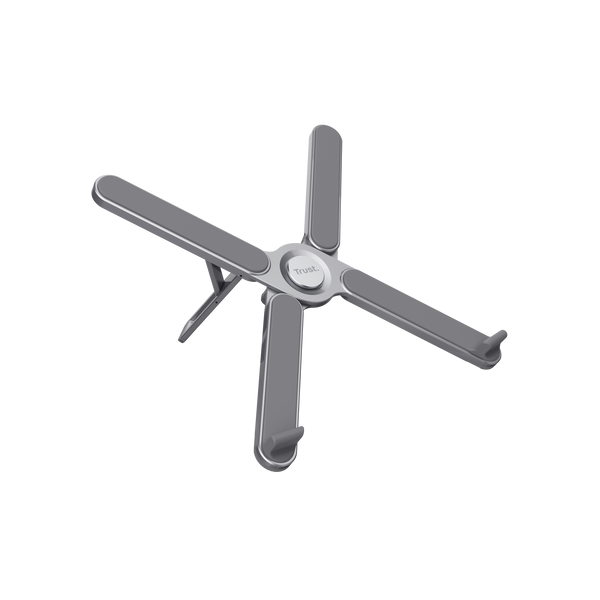 TRUST SUPPORTO/RIALZO PER LAPTOP - PIEGHEVOLE IN ALLUMINIO - MACY - GRIGIO [25647]