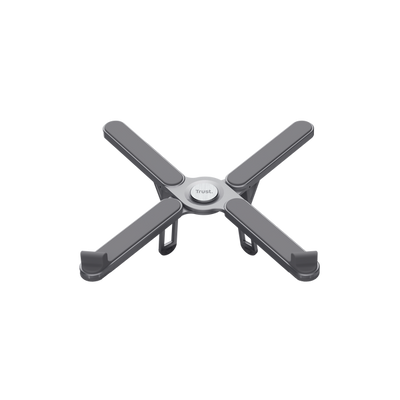 TRUST SUPPORTO/RIALZO PER LAPTOP - PIEGHEVOLE IN ALLUMINIO - MACY - GRIGIO [25647]