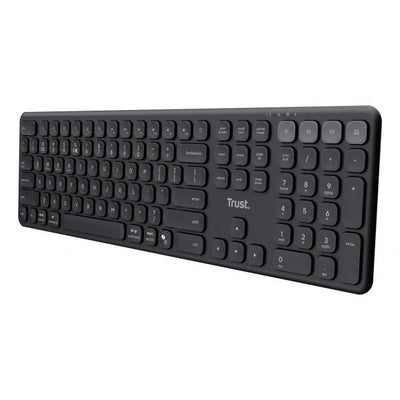 TRUST TASTIERA WIRELESS RICARICABILE MULTICONNECT 2 BT + 1 WL 2,4GHZ - PLASTICA RICICLATA 55 - LAYO [25633]