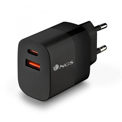 NGS CARICATORE DA PARETE ULTRAVELOCE DA 33W CON 2 PORTE: USB-C + USB-A, RICARICA SIMULTANEA [BUD 33W]