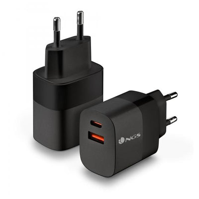NGS CARICATORE DA PARETE ULTRAVELOCE DA 33W CON 2 PORTE: USB-C + USB-A, RICARICA SIMULTANEA [BUD 33W]