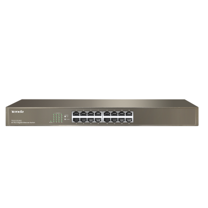 TENDA SWITCH 16 PORTE LAN GIGABIT, IEEE 802.3/U/X/AB, SWITCHING 32GBPS, PROTEZIONE FULMINI 6KV [TEG1016G]