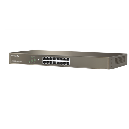 TENDA SWITCH 16 PORTE LAN GIGABIT, IEEE 802.3/U/X/AB, SWITCHING 32GBPS, PROTEZIONE FULMINI 6KV [TEG1016G]