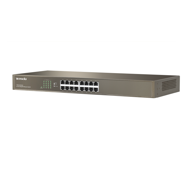 TENDA SWITCH 16 PORTE LAN GIGABIT, IEEE 802.3/U/X/AB, SWITCHING 32GBPS, PROTEZIONE FULMINI 6KV [TEG1016G]