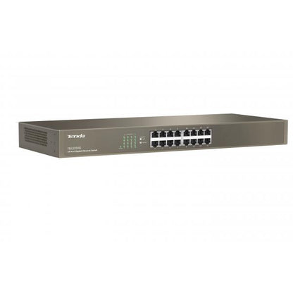 TENDA SWITCH 16 PORTE LAN GIGABIT, IEEE 802.3/U/X/AB, SWITCHING 32GBPS, PROTEZIONE FULMINI 6KV [TEG1016G]