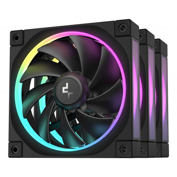 DEEPCOOL VENTOLE CASE FL12 NERA ARGB PWM BASSO RUMORE (kit 3 ventole) [R-FL12-BKAPN3-G]