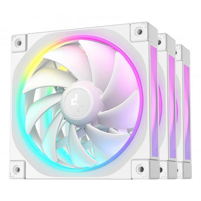DEEPCOOL VENTOLE CASE FL12 BIANCA ARGB PWM BASSO RUMORE (kit 3 ventole) [R-FL12-WHAPN3-G]