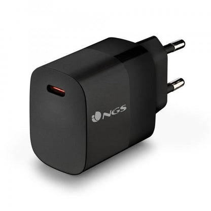 NGS CARICATORE DA PARETE ULTRAVELOCE DA 20W USB-C TYPE C, NERO [BUD 20W]