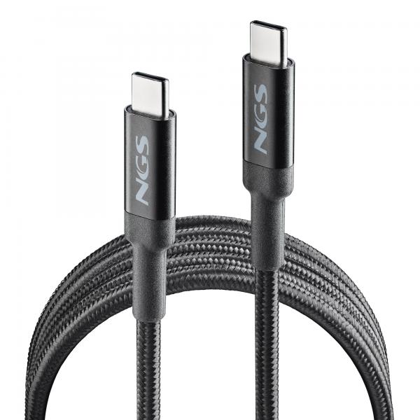 NGS CAVO DI RICARICA RAPIDA DA USB C A USB C, 3 MT, NERO [KNOT65W-3]