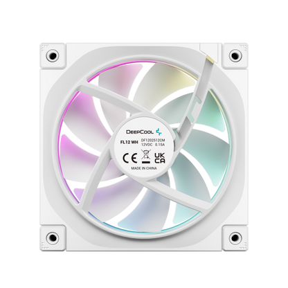 DEEPCOOL VENTOLE CASE FL12 BIANCA ARGB PWM BASSO RUMORE [R-FL12-WHAPN1-G]