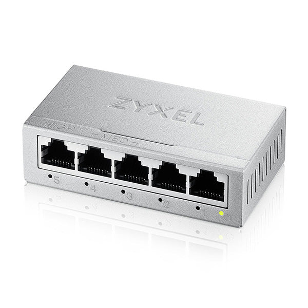 ZYXEL SWITCH UNMANAGED GS-105B V5 , 5 PORTE GIGABIT, CHASSIS METALLO, DESKTOP [GS-105BV5-EU0101F]