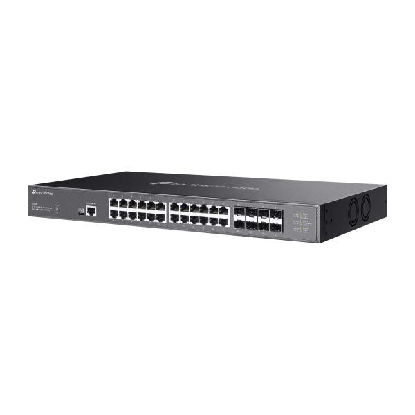 TP-Link - SX3832 - Omada 24-Port 10GBASE-T L2+ Managed Switch with 8 10GE SFP+ Slots, 24 10G RJ45 Ports, 8 10G SFP+ Slots, RJ45/USB Type C Console Port, 1U 19-inch Rack-mountable Steel Case [SX3832]