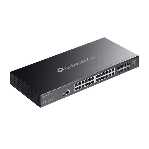 TP-Link - SX3832 - Omada 24-Port 10GBASE-T L2+ Managed Switch with 8 10GE SFP+ Slots, 24 10G RJ45 Ports, 8 10G SFP+ Slots, RJ45/USB Type C Console Port, 1U 19-inch Rack-mountable Steel Case [SX3832]