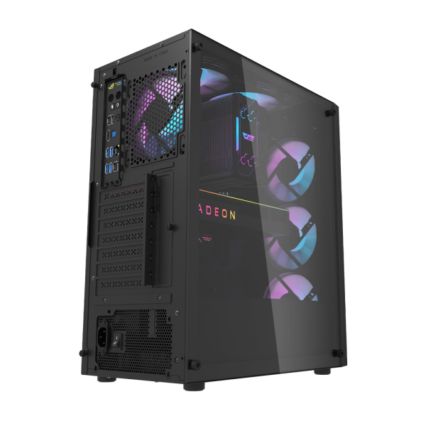 DARKFLASH DK351 PC CASE, ATX/MICRO-ATX/MINI-ITX MOTHERBOARD SUPPORT, 4 ARGB FANS, TEMPERED-GLASS [DF-DK351-BK-4ARGB-02]