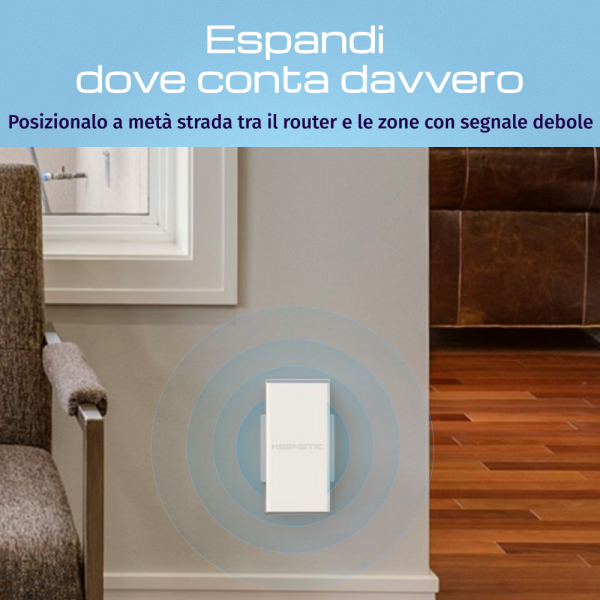 KEENETIC REPEATER/EXTENDER BUDDY 6 SE (KN-4410) AX3000 WI-FI EXTENDER, MESH, 1 PORTA 1GBIT/S [KN-4410-01-EU]