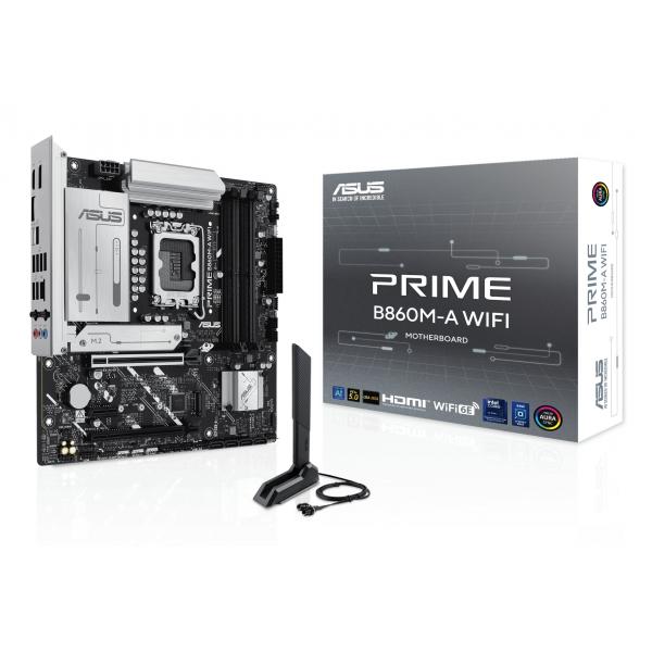 ASUS MB INTEL PRIME B860M-A WIFI, m-ATX, LGA 1851, DDR5, 1PCI-Ex16, 4DIMM, HDMI/2DP, 2M2/4SATA [PRIME B860M-A WF]