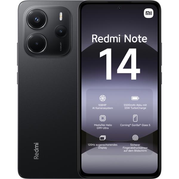 XIAOMI REDMI NOTE 14 128GB 6GB MIDNIGHT BLACK [XIREDN14N-128]