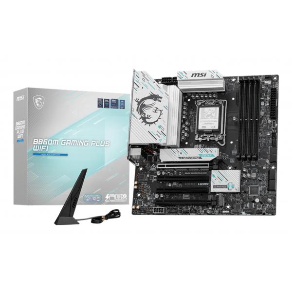 MSI MB INTEL B860M GAMING PLUS WIFI, m-ATX DDR5, 1PCI-Ex16, 1PCI-Ex4, 2PCI-Ex1, 4SATA3 [B860M GAMING PLUS WI]