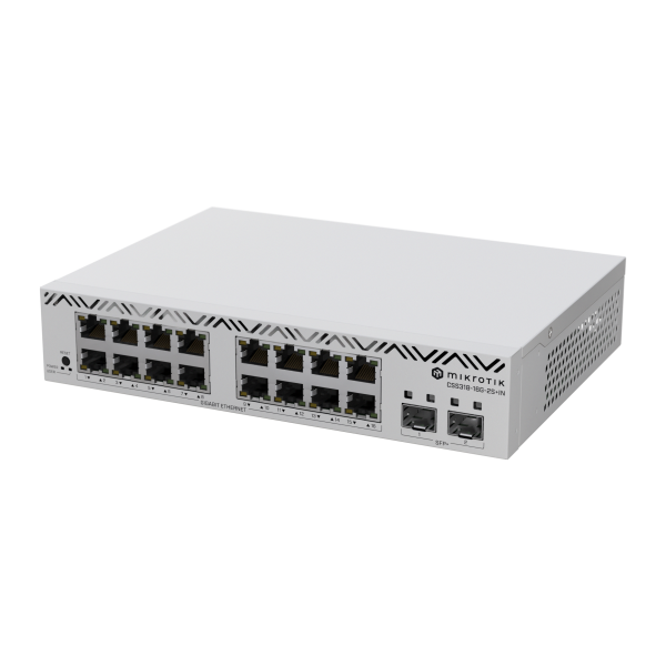 MikroTik, Cloud Smart Switch, 16 x 1G Ethernet ports and 2 x 10G SFP+ ports. [CSS318-16G-2S+IN]