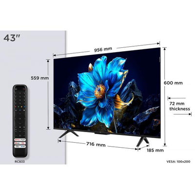 TCL SMART TV QLED 43" 4K [43P7K]