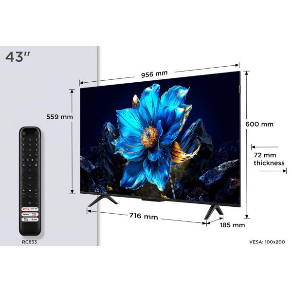 TCL SMART TV QLED 43" 4K [43P7K]