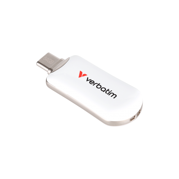 VERBATIM PEN DISK PLECTRA USB-C 3.2 GEN 1 FLASH DRIVE WHITE 64GB [30228]