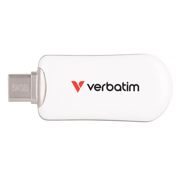 VERBATIM PEN DISK PLECTRA USB-C 3.2 GEN 1 FLASH DRIVE WHITE 64GB [30228]