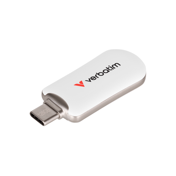 VERBATIM PEN DISK PLECTRA USB-C 3.2 GEN 1 FLASH DRIVE WHITE 128GB [30229]