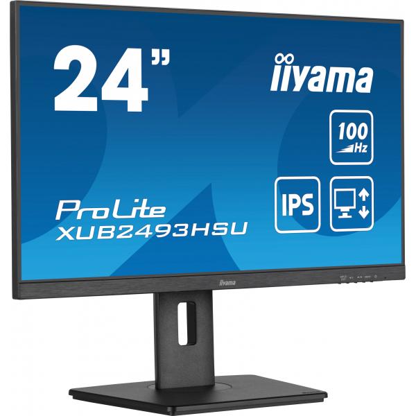 Iiyama ProLite 24 inch - Full HD IPS LED Monitor - 1920x1080 - Pivot / HAS [XUB2493HSU-B7]