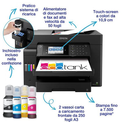 Epson EcoTank ET-16605 Multifunctional Printer - A3 - 4800 x 2400 DPI - 22 ppm - Wi-Fi - Black [C11CH72405]