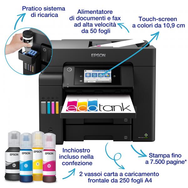 Epson EcoTank ET-5805 - All-in-One - A4 - Colour - 32 ppm - Black [C11CJ30405]
