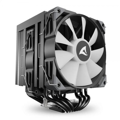 SHARKOON DISSIPATORE AD ARIA 1X 120MM ARGB PWM FAN, 1X 120MM PWM FAN, 6X COPPER PIPES, DIRECT TOUCH, [A60 RGB BLACK]