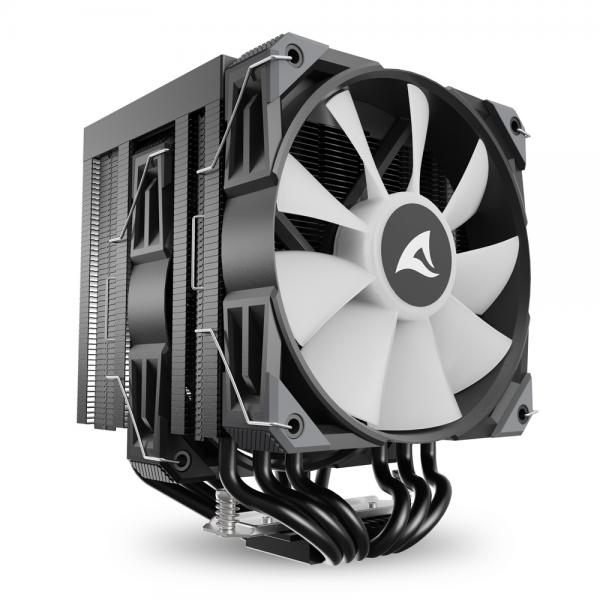SHARKOON DISSIPATORE AD ARIA 1X 120MM ARGB PWM FAN, 1X 120MM PWM FAN, 6X COPPER PIPES, DIRECT TOUCH, [A60 RGB BLACK]