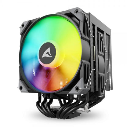 SHARKOON DISSIPATORE AD ARIA 1X 120MM ARGB PWM FAN, 1X 120MM PWM FAN, 6X COPPER PIPES, DIRECT TOUCH, [A60 RGB BLACK]