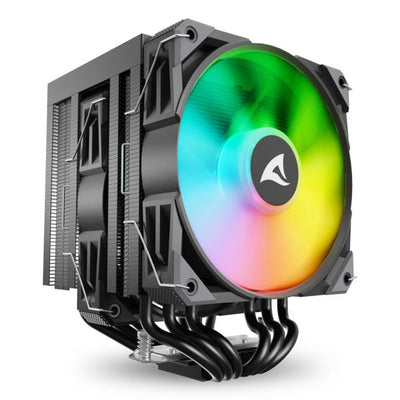 SHARKOON DISSIPATORE AD ARIA 1X 120MM ARGB PWM FAN, 1X 120MM PWM FAN, 6X COPPER PIPES, DIRECT TOUCH, [A60 RGB BLACK]