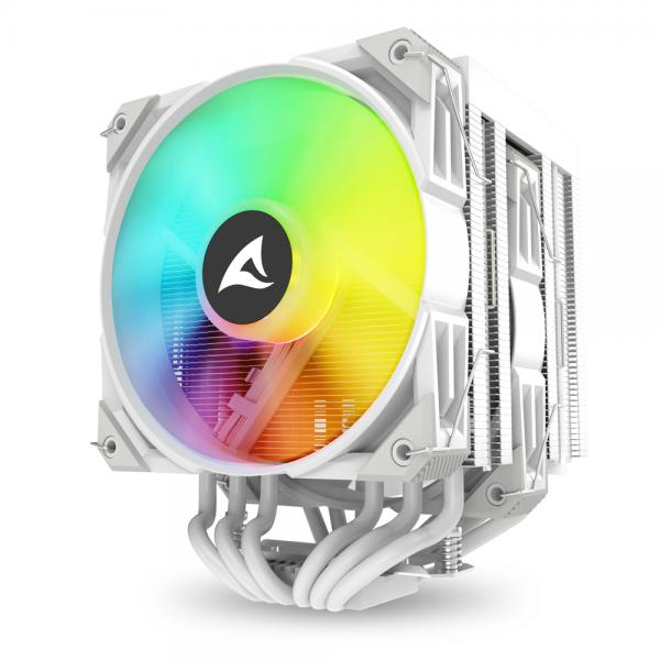 SHARKOON DISSIPATORE AD ARIA 1X 120MM ARGB PWM FAN, 1X 120MM PWM FAN, 6X COPPER PIPES, DIRECT TOUCH, [A60 RGB WHITE]
