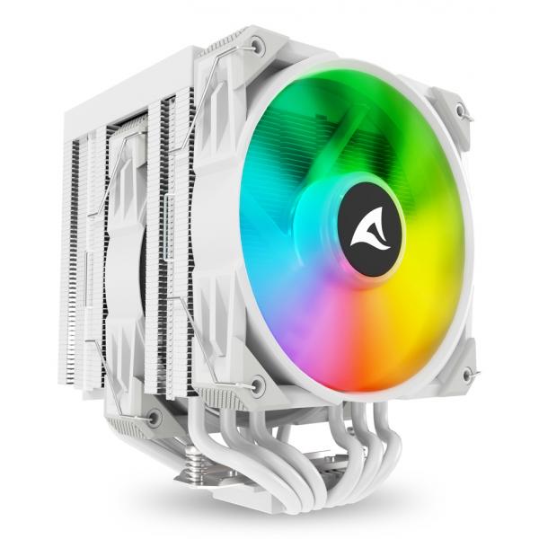 SHARKOON DISSIPATORE AD ARIA 1X 120MM ARGB PWM FAN, 1X 120MM PWM FAN, 6X COPPER PIPES, DIRECT TOUCH, [A60 RGB WHITE]