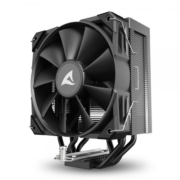 SHARKOON DISSIPATORE AD ARIA 1X 120MM PWM FAN, 4X COPPER PIPES, DIRECT TOUCH, TDP 220W [A40 BLACK]