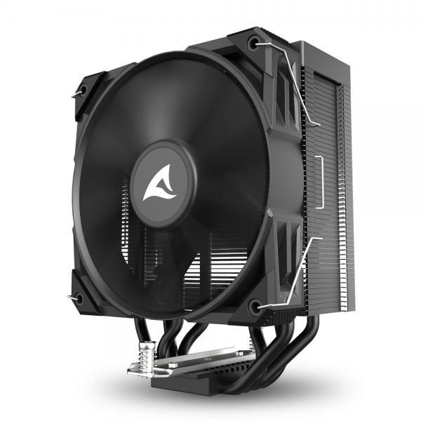 SHARKOON DISSIPATORE AD ARIA 1X 120MM PWM FAN, 4X COPPER PIPES, DIRECT TOUCH, TDP 220W [A40 BLACK]