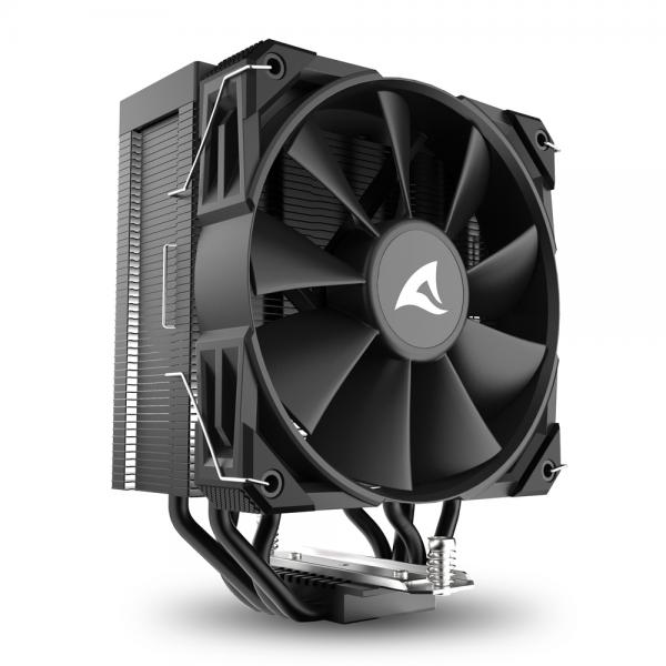 SHARKOON DISSIPATORE AD ARIA 1X 120MM PWM FAN, 4X COPPER PIPES, DIRECT TOUCH, TDP 220W [A40 BLACK]