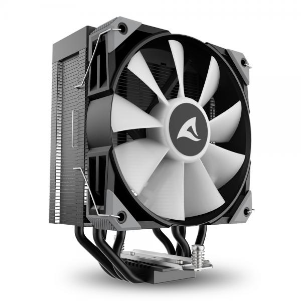 SHARKOON DISSIPATORE AD ARIA 1X 120MM ARGB PWM FAN, 4X COPPER PIPES, DIRECT TOUCH, TDP 220W, EFFETTO [A40 RGB BLACK]