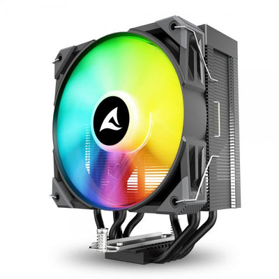 SHARKOON DISSIPATORE AD ARIA 1X 120MM ARGB PWM FAN, 4X COPPER PIPES, DIRECT TOUCH, TDP 220W, EFFETTO [A40 RGB BLACK]