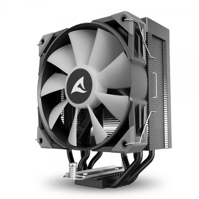 SHARKOON DISSIPATORE AD ARIA 1X 120MM ARGB PWM FAN, 4X COPPER PIPES, DIRECT TOUCH, TDP 220W, EFFETTO [A40 RGB BLACK]