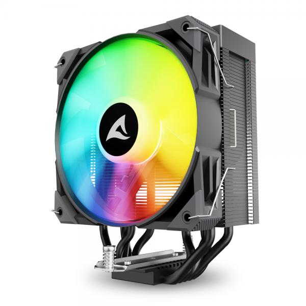 SHARKOON DISSIPATORE AD ARIA 1X 120MM ARGB PWM FAN, 5X COPPER PIPES, DIRECT TOUCH, TDP 230W, EFFETTO [A50 RGB BLACK]