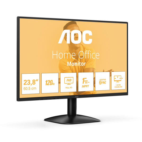 AOC MONITOR 23,8 LED IPS FHD 16:9 4MS 300 CDM 120Hz, VGA/HDMI [24B31H]