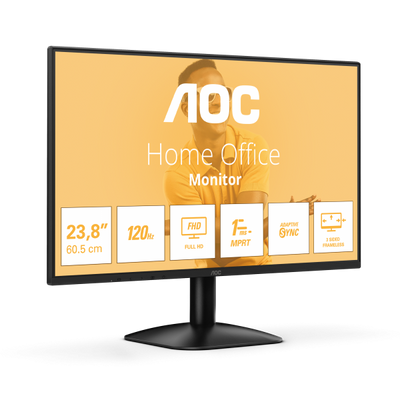AOC MONITOR 23,8 LED IPS FHD 16:9 4MS 300 CDM 120Hz, VGA/HDMI [24B31H]